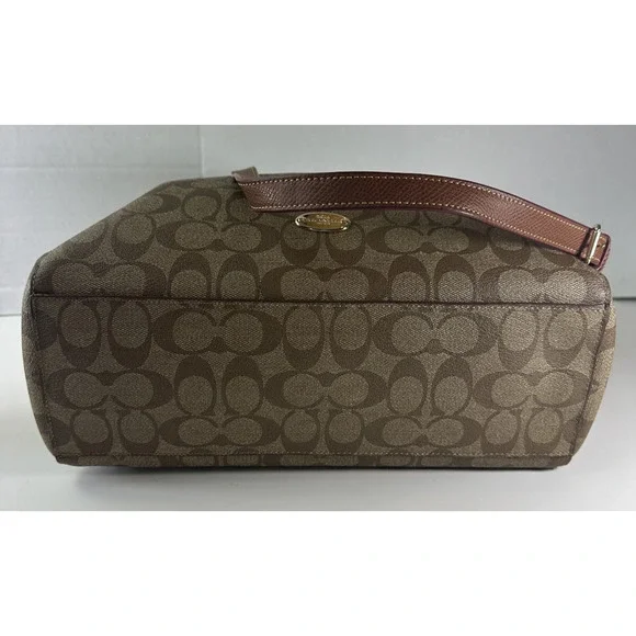 Coach Celeste Convertible Hobo Monogram Signature Coated Canvas Brn Shoulder Bag - Picture 9 of 16